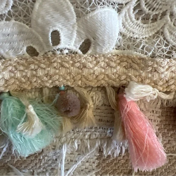 Gipsy Queen Boho Butterfly Sleeve Lacey Tassel Dress/top Ivory Fairy Whimsy L/XL - Picture 6 of 6